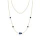 1 - Linea 0.46 ctw Iolite (4 mm) and Blue Diamond Women Station Necklace 