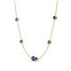 4 - Linea 0.46 ctw Iolite (4 mm) and Blue Diamond Women Station Necklace 