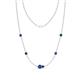 1 - Linea 0.46 ctw Iolite (4 mm) and Blue Diamond Women Station Necklace 