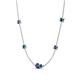 4 - Linea 0.46 ctw Iolite (4 mm) and Blue Diamond Women Station Necklace 