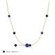 3 - Linea 0.48 ctw Iolite (4 mm) and Blue Sapphire Women Station Necklace 