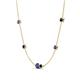 4 - Linea 0.48 ctw Iolite (4 mm) and Blue Sapphire Women Station Necklace 