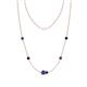 1 - Linea 0.48 ctw Iolite (4 mm) and Blue Sapphire Women Station Necklace 