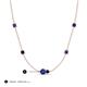 3 - Linea 0.48 ctw Iolite (4 mm) and Blue Sapphire Women Station Necklace 
