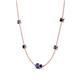 4 - Linea 0.48 ctw Iolite (4 mm) and Blue Sapphire Women Station Necklace 