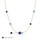 3 - Linea 0.43 ctw Iolite (4 mm) and Blue Topaz Women Station Necklace 