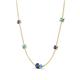 4 - Linea 0.43 ctw Iolite (4 mm) and Blue Topaz Women Station Necklace 