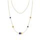 1 - Linea 0.40 ctw Iolite (4 mm) and Citrine Women Station Necklace 