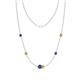 1 - Linea 0.40 ctw Iolite (4 mm) and Citrine Women Station Necklace 