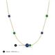 3 - Linea 0.40 ctw Iolite (4 mm) and Emerald Women Station Necklace 