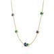 4 - Linea 0.40 ctw Iolite (4 mm) and Emerald Women Station Necklace 