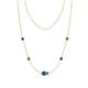 1 - Linea 0.48 ctw Iolite (4 mm) and Green Garnet Women Station Necklace 