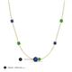 3 - Linea 0.48 ctw Iolite (4 mm) and Green Garnet Women Station Necklace 