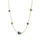 4 - Linea 0.48 ctw Iolite (4 mm) and Green Garnet Women Station Necklace 