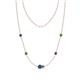 1 - Linea 0.48 ctw Iolite (4 mm) and Green Garnet Women Station Necklace 