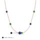 3 - Linea 0.48 ctw Iolite (4 mm) and Green Garnet Women Station Necklace 