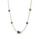 4 - Linea 0.48 ctw Iolite (4 mm) and Green Garnet Women Station Necklace 