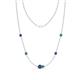 1 - Linea 0.48 ctw Iolite (4 mm) and Green Garnet Women Station Necklace 