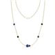 1 - Linea 0.46 ctw Iolite (4 mm) and London Blue Topaz Women Station Necklace 