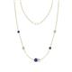 1 - Linea 0.43 ctw Iolite (4 mm) and Moissanite Women Station Necklace 