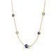 4 - Linea 0.43 ctw Iolite (4 mm) and Moissanite Women Station Necklace 