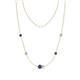 1 - Linea 0.39 ctw Iolite (4 mm) and Opal Women Station Necklace 