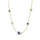 4 - Linea 0.39 ctw Iolite (4 mm) and Opal Women Station Necklace 