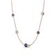 4 - Linea 0.39 ctw Iolite (4 mm) and Opal Women Station Necklace 