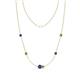 1 - Linea 0.48 ctw Iolite (4 mm) and Peridot Women Station Necklace 