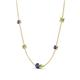 4 - Linea 0.48 ctw Iolite (4 mm) and Peridot Women Station Necklace 