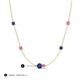 3 - Linea 0.49 ctw Iolite (4 mm) and Pink Sapphire Women Station Necklace 