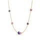 4 - Linea 0.49 ctw Iolite (4 mm) and Pink Sapphire Women Station Necklace 