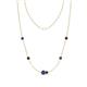 1 - Linea 0.48 ctw Iolite (4 mm) and Red Garnet Women Station Necklace 