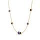 4 - Linea 0.48 ctw Iolite (4 mm) and Red Garnet Women Station Necklace 