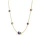 4 - Linea 0.46 ctw Iolite (4 mm) and Smoky Quartz Women Station Necklace 