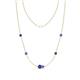 1 - Linea 0.46 ctw Iolite (4 mm) and Tanzanite Women Station Necklace 