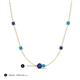 3 - Linea 0.40 ctw Iolite (4 mm) and Turquoise Women Station Necklace 