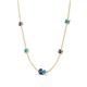 4 - Linea 0.40 ctw Iolite (4 mm) and Turquoise Women Station Necklace 