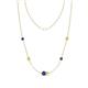 1 - Linea 0.46 ctw Iolite (4 mm) and Yellow Diamond Women Station Necklace 