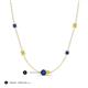 3 - Linea 0.46 ctw Iolite (4 mm) and Yellow Diamond Women Station Necklace 