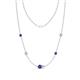 1 - Linea 0.46 ctw Iolite (4 mm) and Lab Grown Diamond Women Station Necklace 