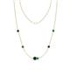 1 - Linea 0.49 ctw London Blue Topaz (4 mm) and Emerald Women Station Necklace 