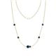 1 - Linea 0.49 ctw London Blue Topaz (4 mm) and Iolite Women Station Necklace 