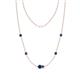 1 - Linea 0.49 ctw London Blue Topaz (4 mm) and Iolite Women Station Necklace 