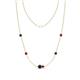 1 - Linea 0.55 ctw London Blue Topaz (4 mm) and Ruby Women Station Necklace 