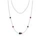 1 - Linea 0.55 ctw London Blue Topaz (4 mm) and Ruby Women Station Necklace 