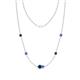 1 - Linea 0.56 ctw London Blue Topaz (4 mm) and Tanzanite Women Station Necklace 