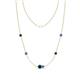 1 - Linea 0.56 ctw London Blue Topaz (4 mm) and Tanzanite Women Station Necklace 