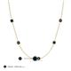 3 - Linea 0.56 ctw London Blue Topaz (4 mm) and Black Diamond Women Station Necklace 