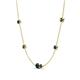 4 - Linea 0.56 ctw London Blue Topaz (4 mm) and Black Diamond Women Station Necklace 